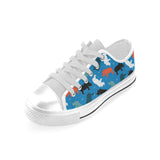 Colorful rhino pattern Men's Low Top Shoes White