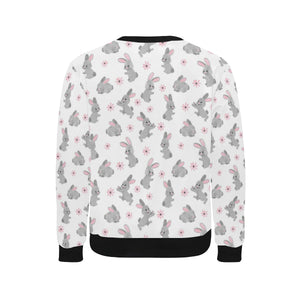 Watercolor cute rabbit pattern Men's Crew Neck Sweatshirt