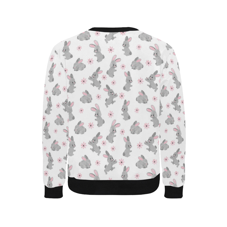 Watercolor cute rabbit pattern Men's Crew Neck Sweatshirt