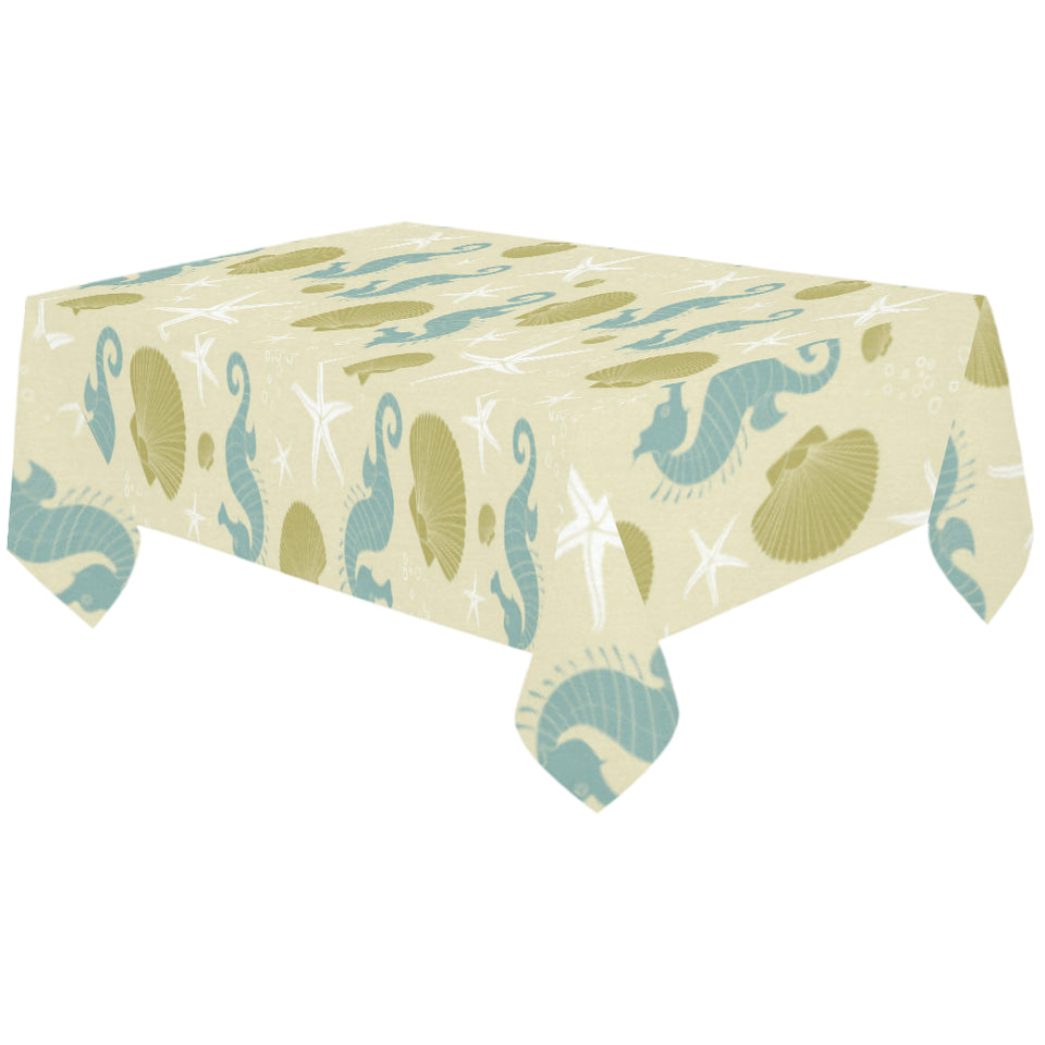 Seahorse shell starfish pattern background Tablecloth