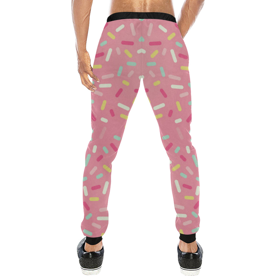 Pink donut glaze candy pattern Unisex Casual Sweatpants