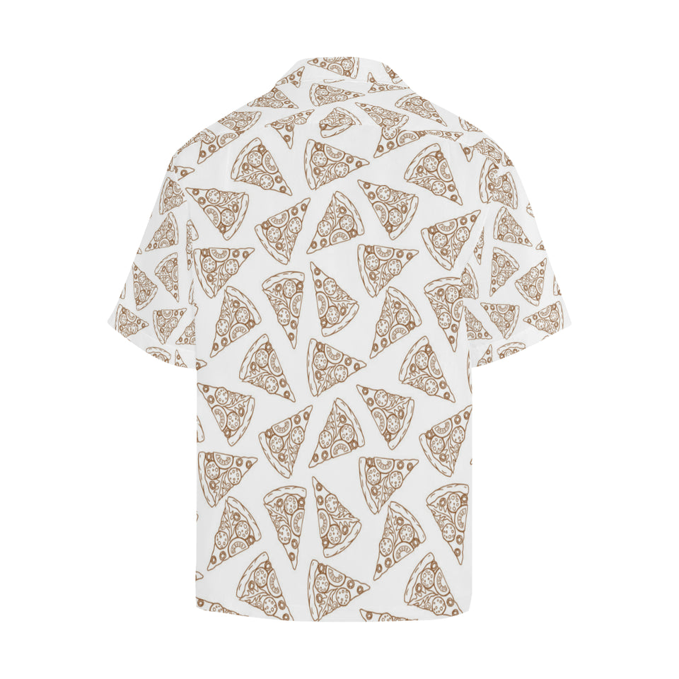 Hand drawn pizza pattern Men's All Over Print Hawaiian Shirt