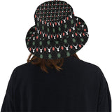 Deer Christmas new year pattern argyle Unisex Bucket Hat
