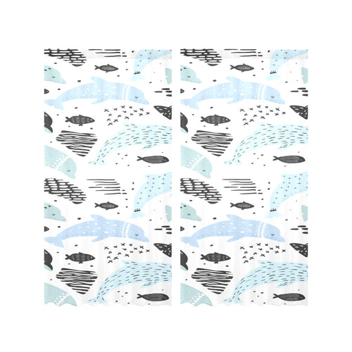 Cute dolphins Childish Style pattern Gauze Curtain