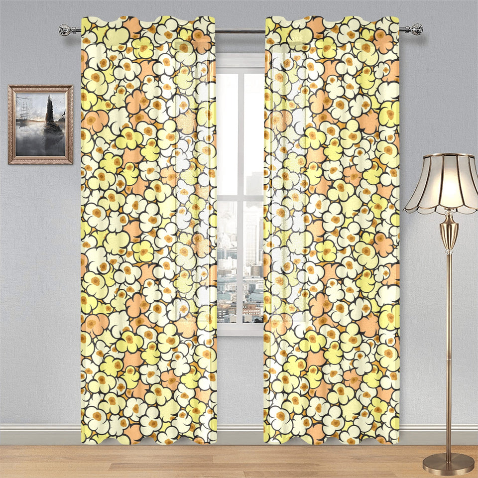 Popcorn Pattern Print Design 03 Gauze Curtain