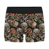 Skull rose humming bird flower pattern Men's All Over Print Boxer Briefs Men's Underwear