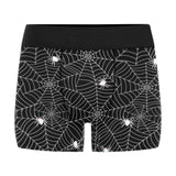 Spider web design pattern Black background white c Men's All Over Print Boxer Briefs Men's Underwear