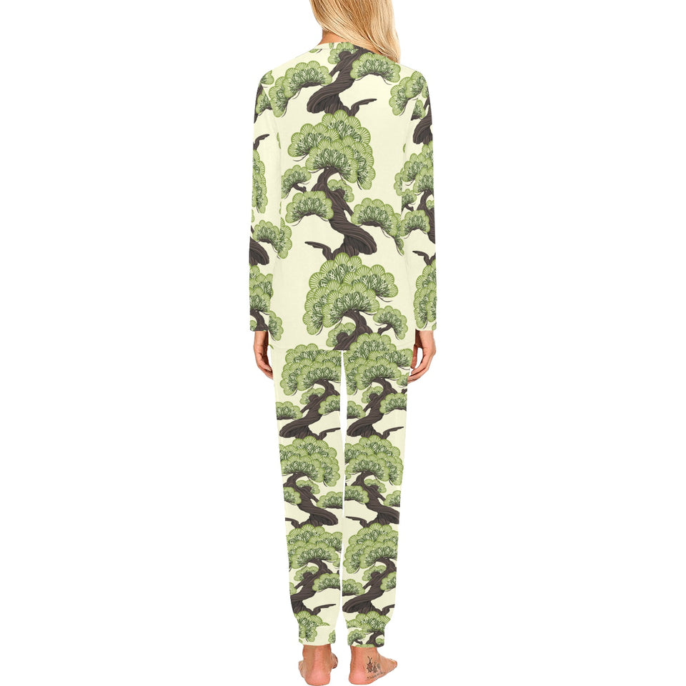 Bonsai pattern Women's All Over Print Pajama Set