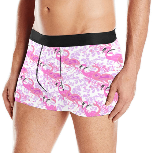 Pink flamingo flower pattern Men's All Over Print Boxer Briefs Men's Underwear