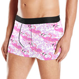 Pink flamingo flower pattern Men's All Over Print Boxer Briefs Men's Underwear