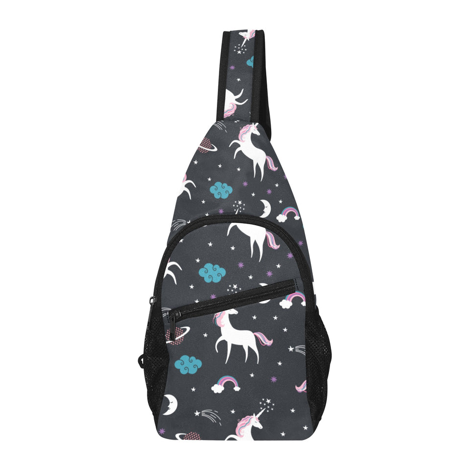 unicorn rainbows moon clound star pattern All Over Print Chest Bag