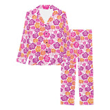 Hibiscus Pattern Print Design 01 Women's Long Pajama Set