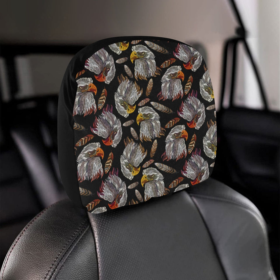 Eagle Pattern Print Design 05 Car Headrest Cover