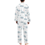cute rhino heart pattern Men's Long Pajama Set