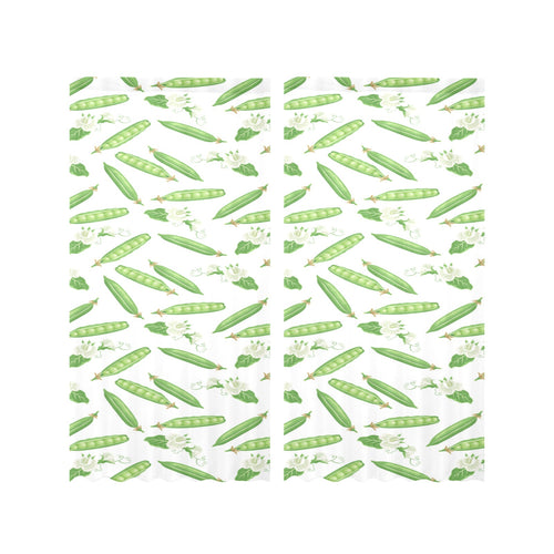 Green Peas Pattern Print Design 04 Gauze Curtain