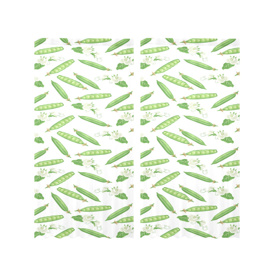 Green Peas Pattern Print Design 04 Gauze Curtain