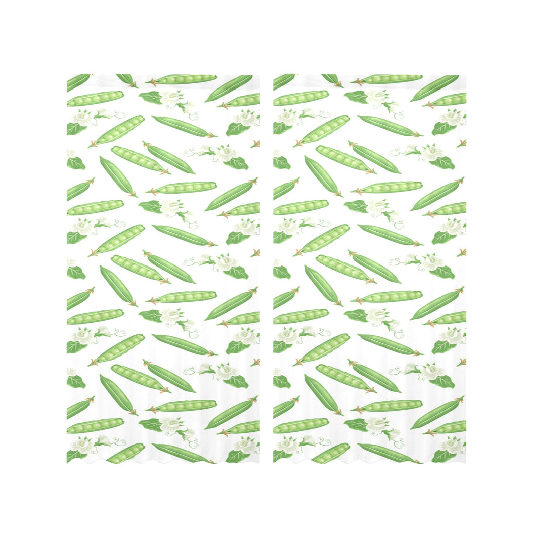 Green Peas Pattern Print Design 04 Gauze Curtain