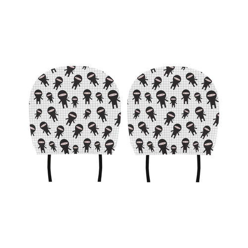 Ninja pattern plaid background Car Headrest Cover