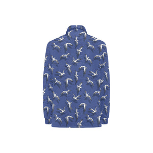 Seagull Pattern Print Design 03 Women's Long Sleeve Polo Shirt