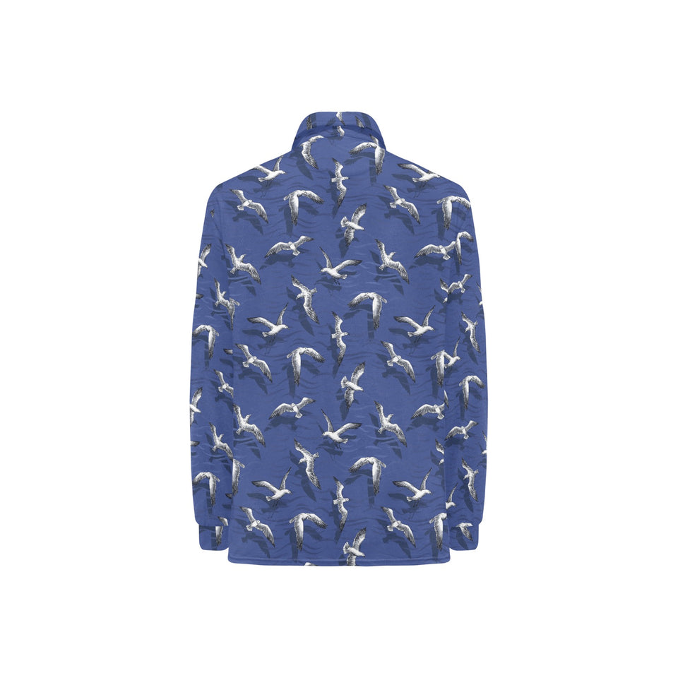 Seagull Pattern Print Design 03 Women's Long Sleeve Polo Shirt