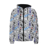 Skate Board Pattern Print Design 03 Men's Padded Hooded Jacket