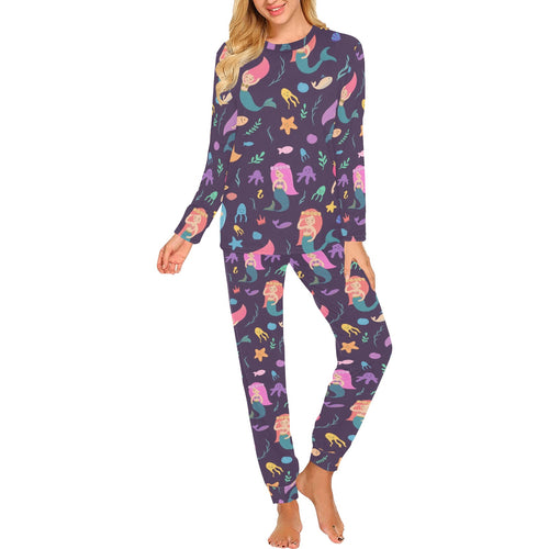 beautiful mermaid Fish jellyfish algae other marin Women's All Over Print Pajama Set