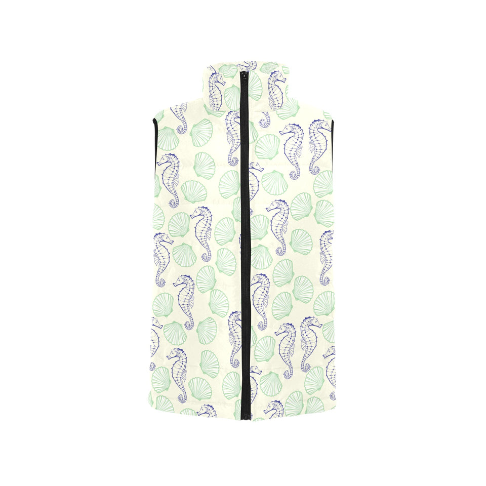 Seahorse shell pattern Women's Padded Vest