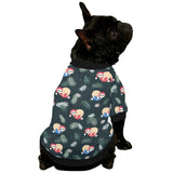Cute sloths sleeping christmas ball santa hat patt All Over Print Pet Dog Round Neck Fuzzy Shirt