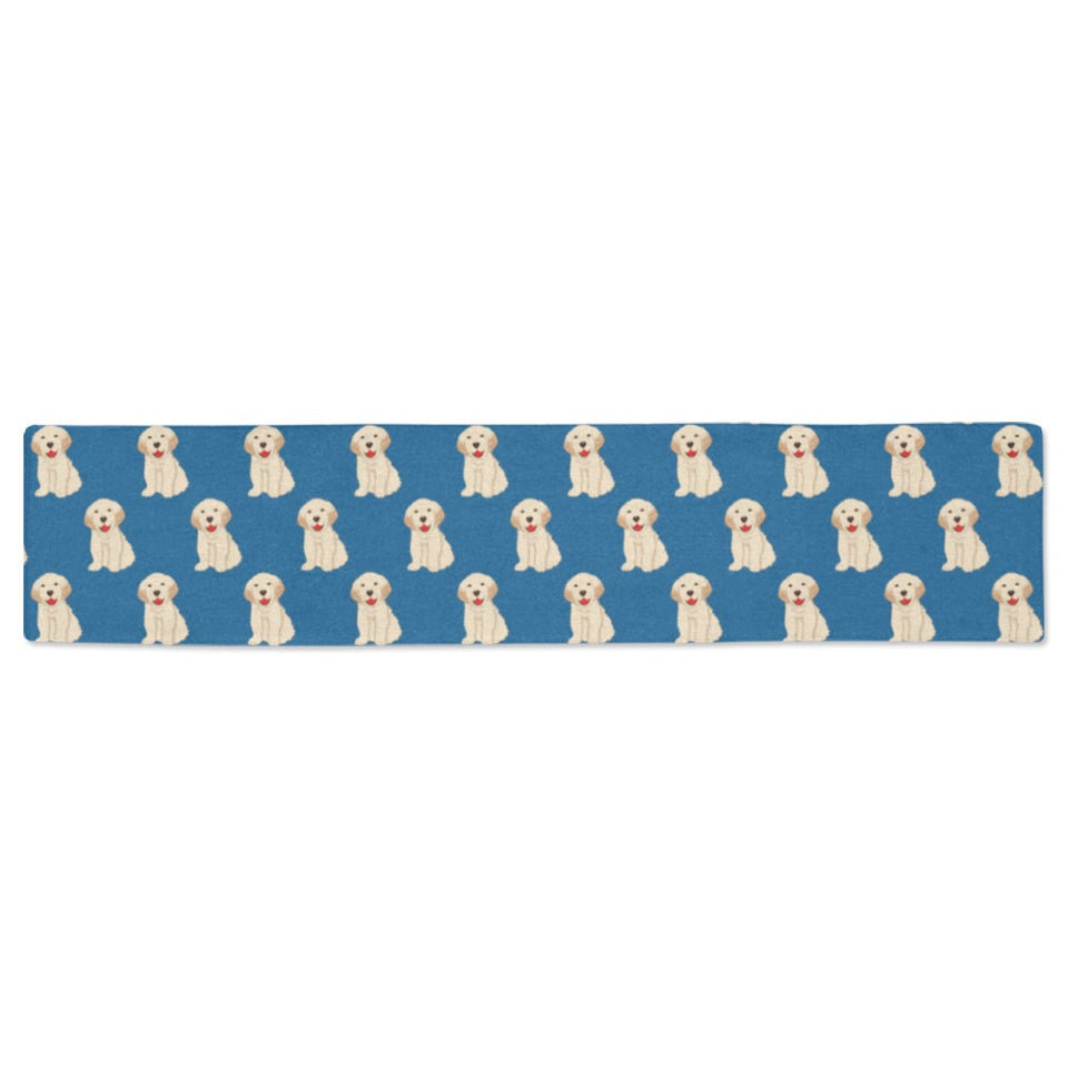 Golden Retriever Pattern Print Design 03 Table Runner