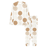 Gold Texture mushroom pattern Women's All Over Print Pajama Set