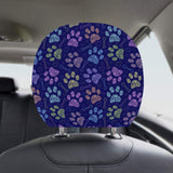 Dog Paws Pattern Print Design 02 Car Headrest Cover