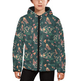 Snake forest pattern Kids' Boys' Girls' Padded Hooded Jacket