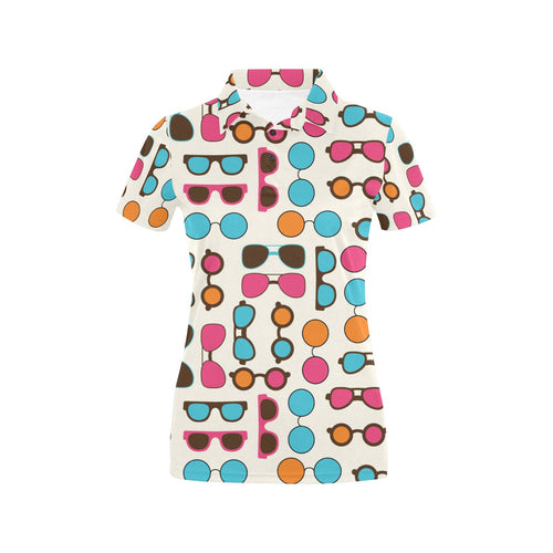 Sun Glasses Pattern Print Design 03 Women's All Over Print Polo Shirt