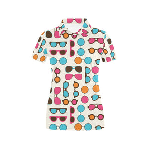 Sun Glasses Pattern Print Design 03 Women's All Over Print Polo Shirt