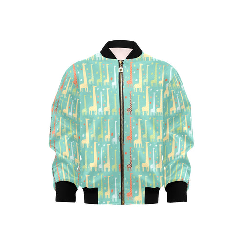 Giraffe Pattern Print Design 01 Kids' Boys' Girls' Bomber Jacket