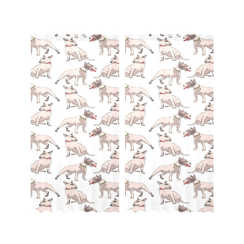 Bull Terrier Pattern Print Design 04 Gauze Curtain