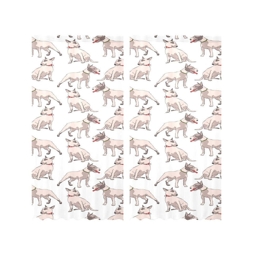 Bull Terrier Pattern Print Design 04 Gauze Curtain