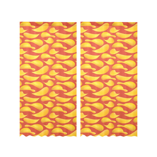 Potato Chips Pattern Print Design 05 Gauze Curtain