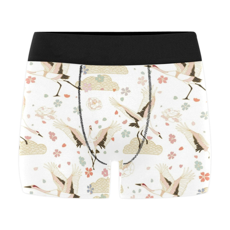 Beautiful Japanese cranes pattern Men's All Over Print Boxer Briefs Men's Underwear