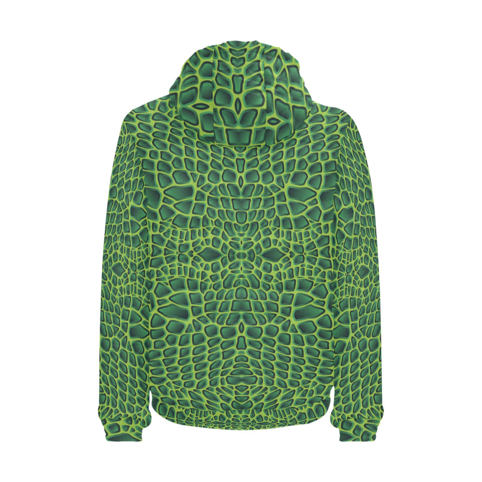 Crocodile Skin Printed Men's Padded Hooded Jacket