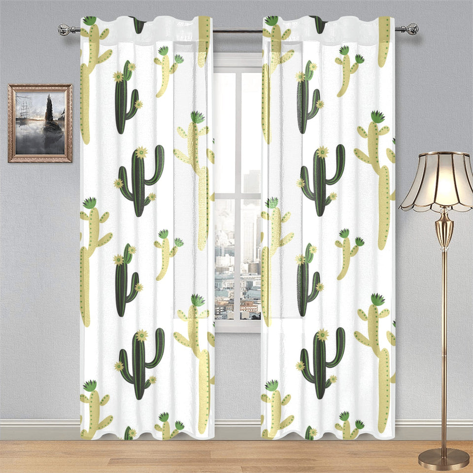 Cute cactus pattern Gauze Curtain