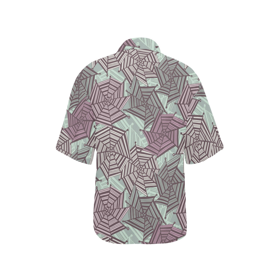 Spider web cobweb design color pattern Women's All Over Print Hawaiian Shirt