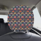 Camper Van Pattern Print Design 02 Car Headrest Cover