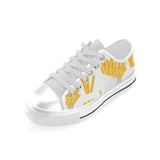French fries white paper box pattern Men's Low Top Shoes White