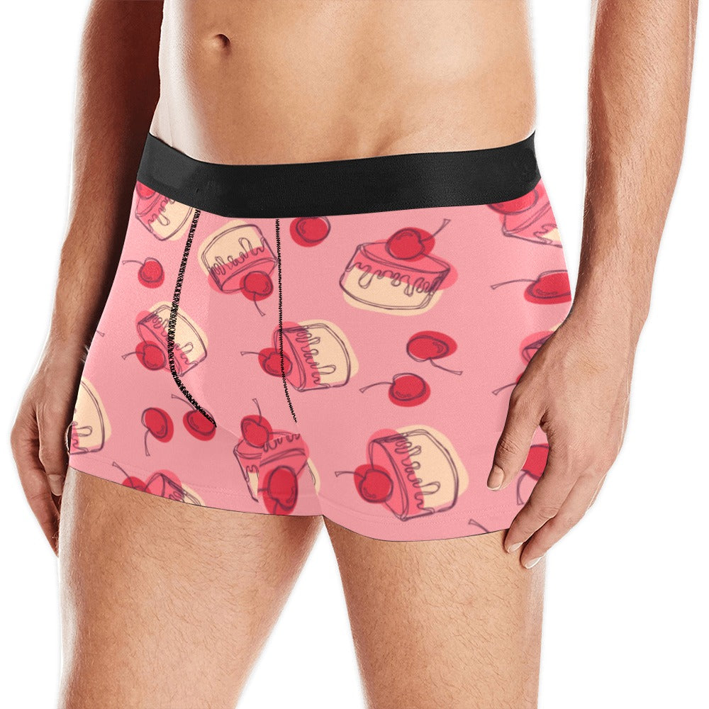 Cake cherry pattern Men's All Over Print Boxer Briefs Men's Underwear