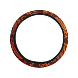 cacao beans tribal polynesian pattern Car Steering Wheel Cover