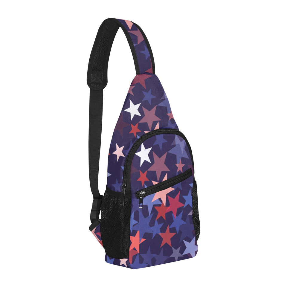 Red blue star pattern All Over Print Chest Bag