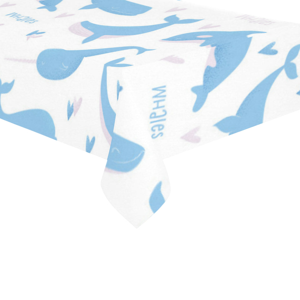 Blue whale pattern Tablecloth