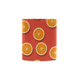 Oranges pattern red background Morphing Mug Heat Changing Mug