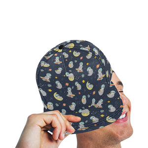 Cute sloth astronaut star planet rocket pattern All Over Print Snapback Cap